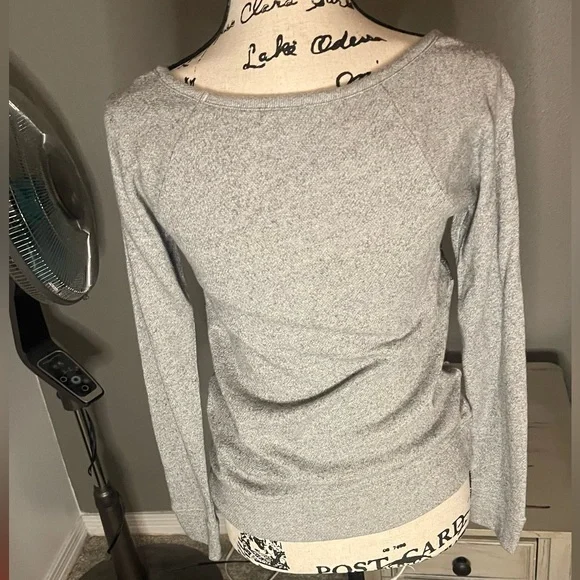 Express Grey Super Soft Sweatshirt Style- Size XS sequins are black & Silver - Picture 4 of 9
